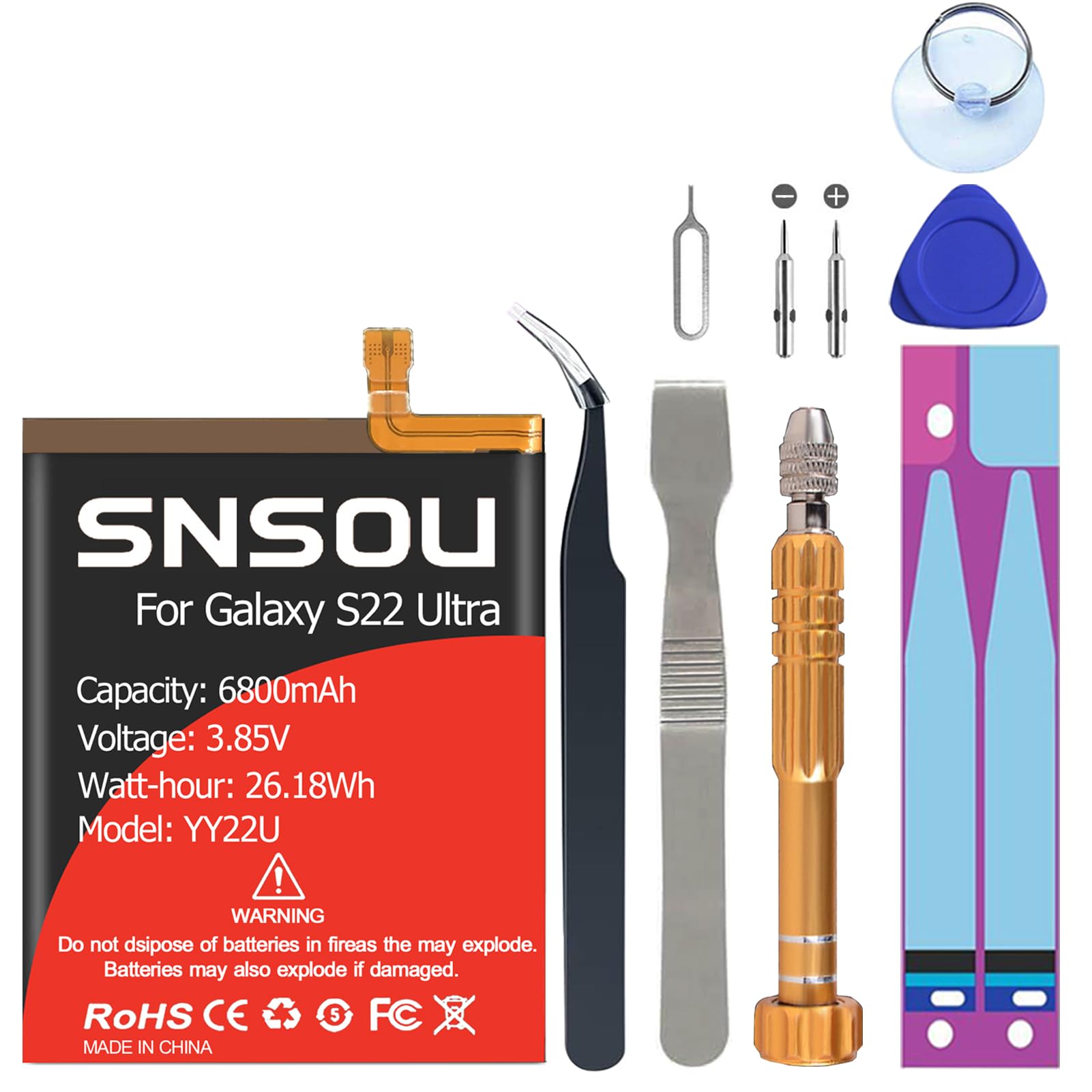Amazon.com: SNRONEW Galaxy S22 Ultra Battery, (2024 Upgraded